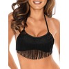 RELLECIGA - Traje de baño sexy para mujer con borla,