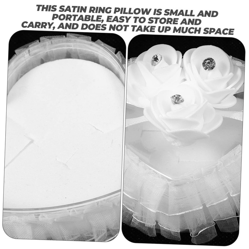 CAXUSD Heart-Shaped Lace Ring Pillow Box Wedding Ring Holder Versatile