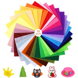 30 Pieces Colours Felt Panels Felt, 20 x 30 cm Felt Fabric Felt Craft 1 mm Non-Woven Fabric Felt, Craft Felt Sheets Crafts for Sewing Felt Fabric for Handmade DIY Crafts Sewing Party Decorations