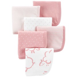 Carter's 6-Pack Washcloths (Pink)
