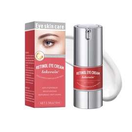 Retinol Eye Cream for Dark Circles and Puffiness, Anti-Wrinkles, Anti-Ageing Eye Cream with Hyaluronic Acid and Collagen, Smooths Wrinkles and Moisturises the Eye Area