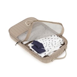 MOMIGO Baby Diaper Bag Organizer Pouches - 2 Pack Waterproof Pod Hanging Diaper Bag Cute Rabbit Bear Mesh Bag Reusable, Washable or Baby Cloth Diapers (Brown)