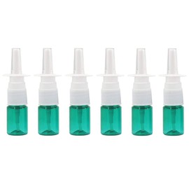 12Pcs Mini Plastic Nasal Spray Bottles - 5Ml Portable Empty Refillable Fine Mist Sprayers Cosmetic Perfume Makeup Water Storage Holder Container (Green)