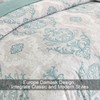 WONGS BEDDING Aqua Comforter Set King Size, Damask Texture 7