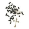 Boy's First Holy Communion Gift Glass Black Rosary & Small
