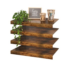 Makentra 4 Pcs 40×16 Wire Shelf Cover – Engineered Wood Wire Rack Covers for Shelves, Rustic Farmhouse Style for Pantry, Closet (4 pcs, 40×16 inch)