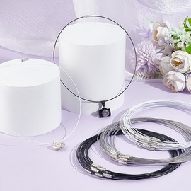 UNICRAFTALE 60Pcs 3 Colors Stainless Steel Wire Necklace Cord Metal Wire Necklace with Brass Screw Clasp 44.5cm Wire Choker Necklace for Women Pendants Bracelet Necklace Jewelry Making