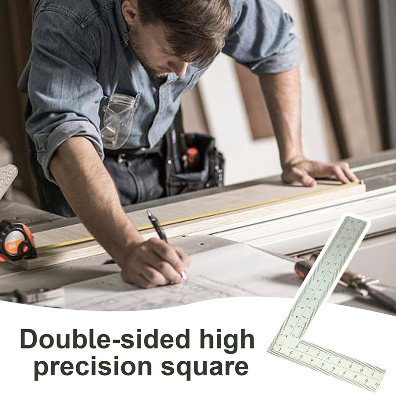 Woodworking Square,Stainless Steel Framing Tools L-Square Carpentry Square - Double-Sided