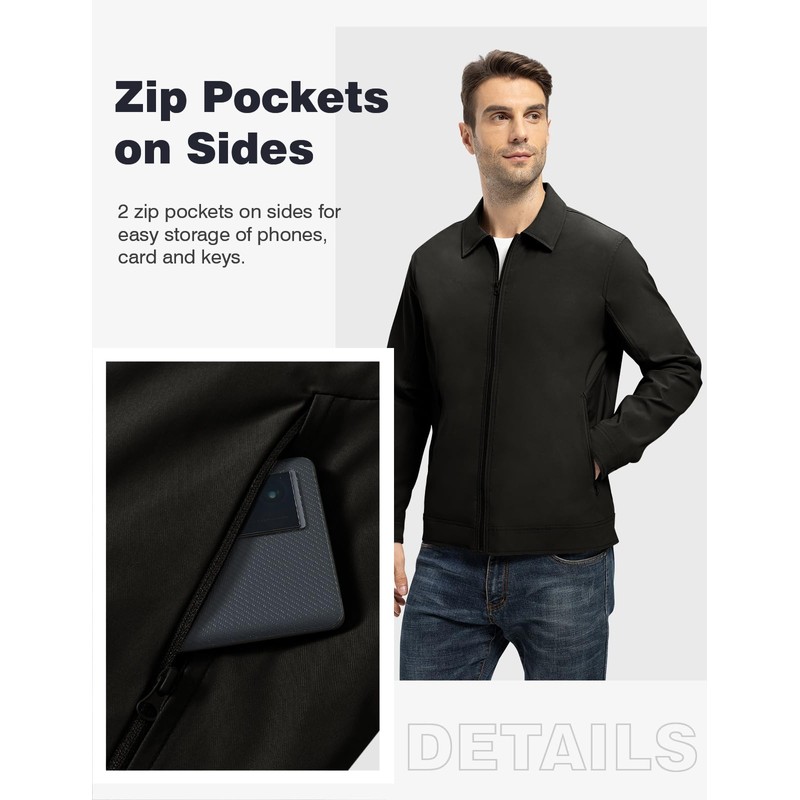 TBMPOY Men's Lightweight Jackets Casual Windbreaker Stylish Light Fall Spring