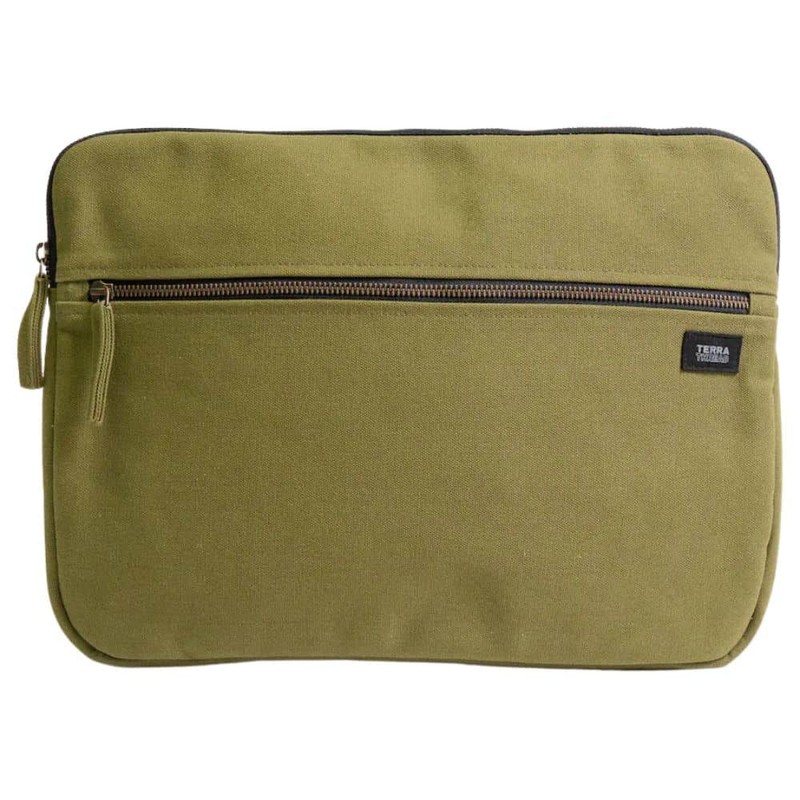 Terra Thread Organic Cotton Laptop Sleeve 15 Inch, Black