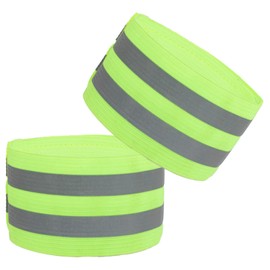 2 Stück Reflektorband Fahrrad - Hosenklammer Grün, Elastisch & mit Klettverschluss, Hosenschutz mit Starken Reflektorstreifen für Kinder & Erwachsene, Joggen Radfahren Wandern (Grün)