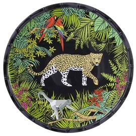 Les Jardins de la Comtesse Large Melamine Plate Jungle Diameter 28 cm Black/Green Dinner Service from the MelARTmine Crockery Collection