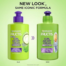 Garnier Hair Care Fructis Curl Nourish Butter Cream Leave-In Conditioner for Curly Hair, 2 Count, Packaging May Vary