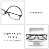 Reading Glasses Rectangular Blue Light Blocking, Computer Use Flexible Lightweight