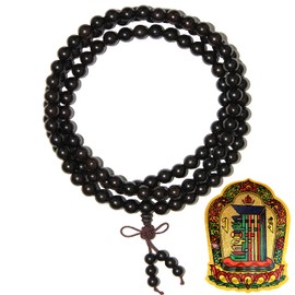 Mala Beads Necklace 8mm 108 Ebonywood Prayer Meditation Bracelet Natural Fragrant Wood Buddhist Rosary