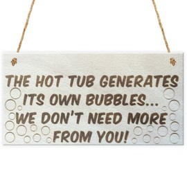 Red Ocean The Hot Tub Generates Its Own Bubbles Novelty Wooden Plaque Party Pool Sign