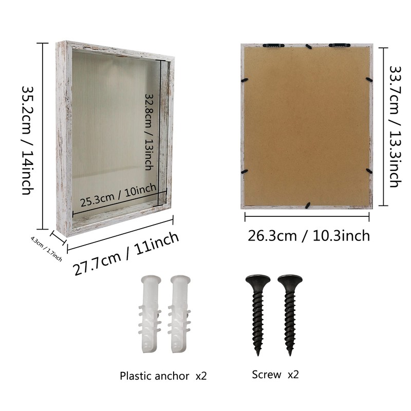 FramePro Shadow Box Seashell Collection White 11x14 Top Loading Display