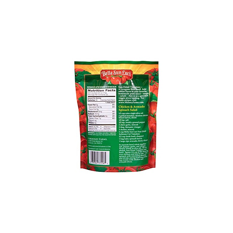 16 oz Bella Sun Luci Sun Dried Tomatoes Julienne Cut