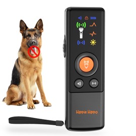 2025 New Ultrasonic Dog Repeller – Handheld Anti-Bark Deterrent with Colorful LED Display Screen & LED Flashlight | 23ft Range, High-Power Bark Control & Training Device for Outdoor & Indoor (Black)