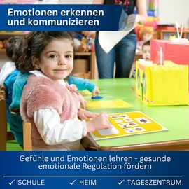Emotion Selection Nonverbal Communication Board - Autism Aids - 8 Communication Cards Autism - Robust High Quality Visual Communication