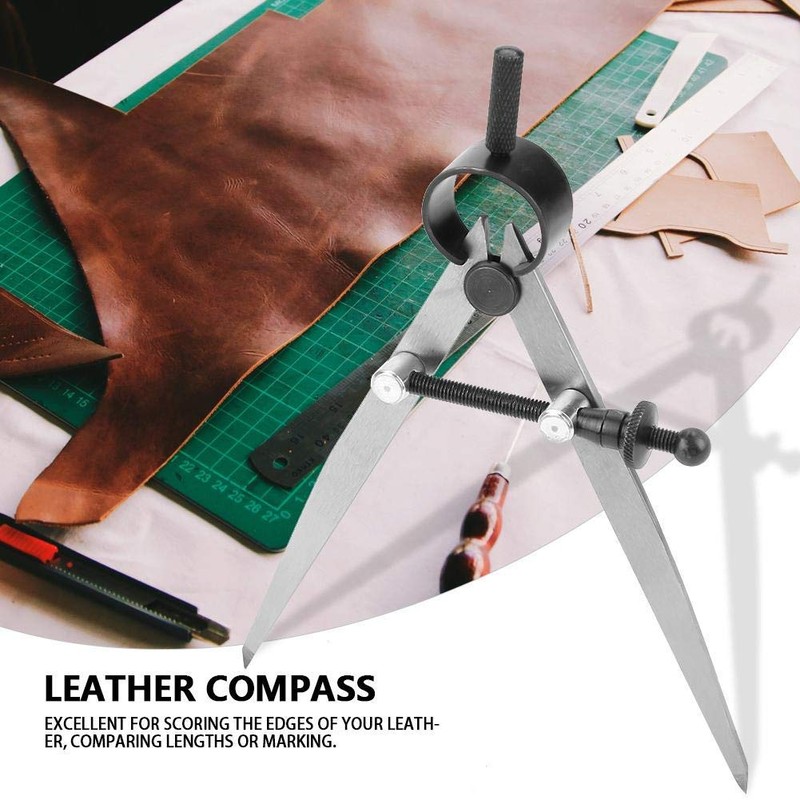 Leather Compass 100mm Rotating Scratch Leather Compass Sewing Tool for