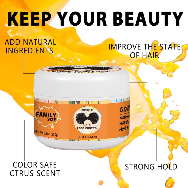 8,8 oz Edge Control Wachs für schwarze Frauen, starker Halt,