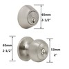Gobrico 3 Pack Keyed Round Ball Entry Door Knob and