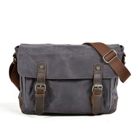 Canvas Messenger Bag, Vintage Crossbody Shoulder Bag,Heavy Waterproof Military Satchel for Men