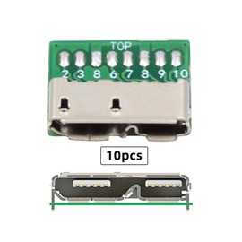 xiwai Micro USB 3.0 10 Pin Board Adapter Socket DIY OEM Socket Mount SMT Type with PCB 10pcs for USB Disk