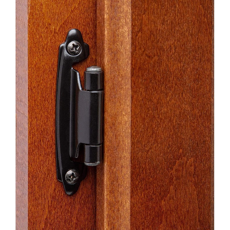 DecoBasics 3/8" Inset Cabinet Hinges Black (5 Pair -10 Pcs)