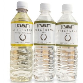 Tripack Glicerina Lizaratti 500ml (2 Naturales  1 Agua de Hamamelis)  Humectante y Tónico Astringente Grado Cosmético para Piel y Cabello  Ideal para 