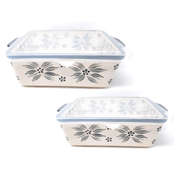 Temp-tations Set-of-2 Square Bakers: 11"x11" (4.5 Qt) & 9"x9" (2.5