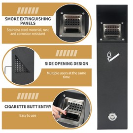 Wall Mounted Trash Receptacle, Trash Ash Receptacle Outdoor, Commercial Trash Bin with Removable Inner Bucket, Garbage Can for Patio Office Cafe Hotel Street (1.5 Liters)