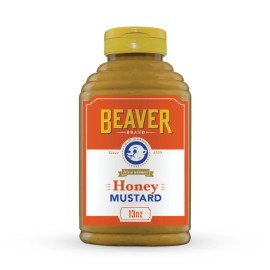 Beaver Honey Mustard 13oz Squeeze Bottle Sweet Rich Gourmet Condiment