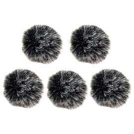 Lavalier Wind Muff 5 Pack Lapel Microphone Wind Muff 0.2/0.4 Inch Furry Lav Windscreen Windproof Wind Screen (0.4inch, Black/White)