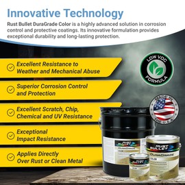 RUST BULLET DuraGrade Color - Yellow - 1 Quart - Advanced Technology Corrossion Control, Rust Inhibitor & Protective Coating, Exceptional Adhesion, UV Resistant