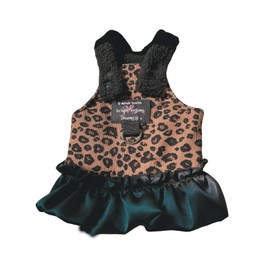 BT Bear Dog Harness Dress with Leash Set,Puppy Dress for Small Medium Dog Vest and Lead Set for Puppy Cats Outdoor Walking,Brown L