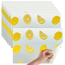 Pack of 8 Antibacterial Fridge Mats, EVA Non-Slip Mat Drawers, Cutable Drawer Mat Kitchen, 45 × 30 cm, for Refrigerators, Drawers, Tabletops