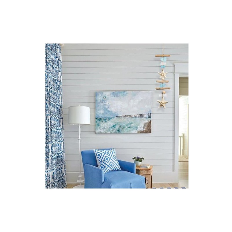 Coastal Starfish and Seashell Wall Decor with Driftwood