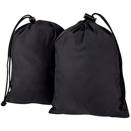 Drawstring Bag - UltraLight Nylon Cinch and Ditty Pouch for Storage, Wardrobe, Travel, Household Organization (10 x 15 - 10 pack, Black)