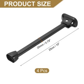 sourcing map Folding Table Legs, 4pcs 25cm(10") Metal Foldable Table Furniture Legs Laptop Desk Legs Replacement Legs for Cabinet Sofa Chair Bed, Black