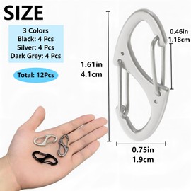 Xnovies 12Pcs Zipper Clips Anti Theft Deterrent, Zippers Pull Replacement, 3 Color Dual Opening Zipper Locks for Backpacks Luggage Suitcases Camping Traveling