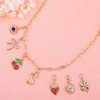 Initial Charm Necklace for Women, Evil Eye Four-Leaf Clover Sun