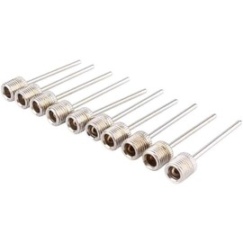 10 Pcs Silver Sports Inflating Needle Pin Nozzle Football Basketball Soccer Ball Air Pump Practical Treatment Sports and Outdoor Recreation Accessories
