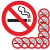 SAFESIGN (10 Pack) No Smoking Icon Sign Stickers (Round)(70mm x