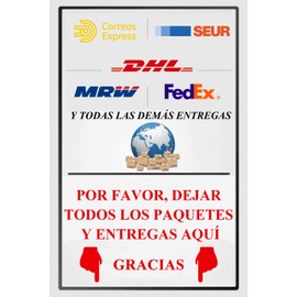 Leave Package Here Bleach Signs, 20 cm x 30 cm Metal Signs, Delivery Decor for the Front Door Leave Package Here Metal Tin Sign (ES hacia abajo 2315)