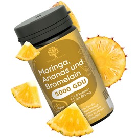 Drenating Integration Agent with Bromelain, Pineapple and Organic Moringa - 60 Capsules - Get Rid of Drainage Capsules Against Water Retention - Pineapple Enzyme - 100% Natural - REDMORINGA