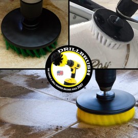 Drillbrush Herramientas de Cocina - Taladro Pincel - Cámara de Limpieza de la Vuelta del Cepillo Kit - Estufa, Estante Horno, Fregadero, Placa Base, Piso - Accesorios de baño - Puerta de la Ducha