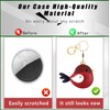 Leather Keychain Holder Case Compatible with AirTag,Cute Protective Cover with