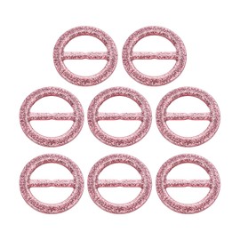 uxcell 8Pcs Plastic Tee Shirt Clips, 30mm Round Bling Resin Scarf Ring Buckle, Fashion Tie Circle Clip for Women Silk Clothing Decoration (Pink)